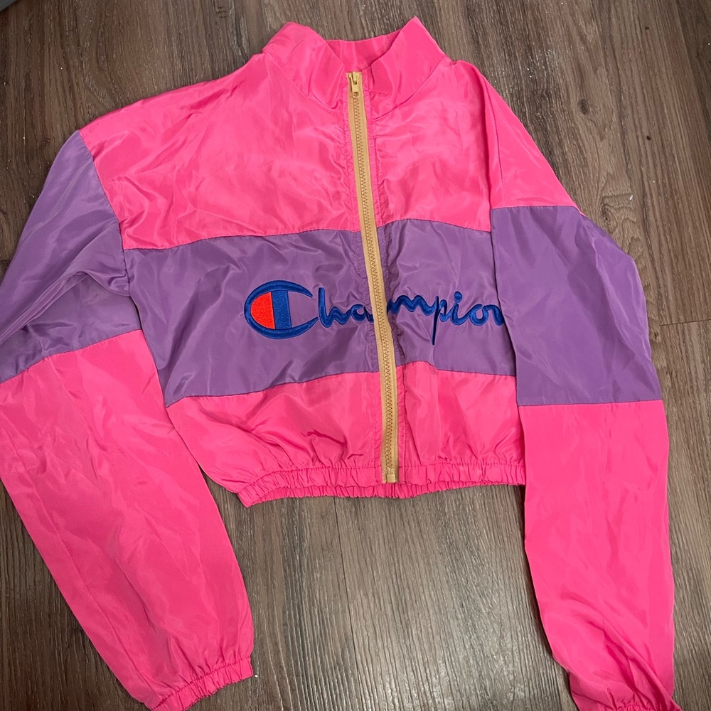 Champion Pink and Purple Cropped Jacket
